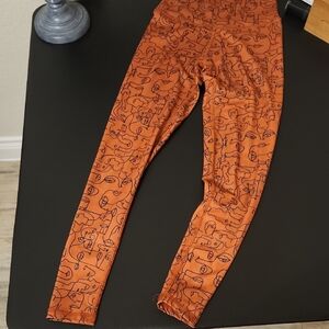 Blackstrap Stylish Orange Printed Women's Leggings